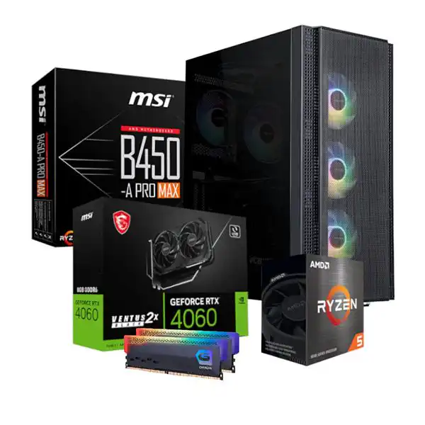 Barricade 5600x RTX 4060 16gb 1tb SSD Nvme Win 11 Gaming PC