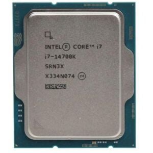 Brand Intel Series 14th Gen Intel Core i7 Processors Model i7-14700K CPU SPECIFICATIONS Vertical Segment Desktop Lithography Intel 7 (10 nm process) Core Arrangement 8 Performance-cores (P-cores) + 12 Efficient-cores (E-cores) Cores 20 / 28 Threads Up to 5.6 GHz Performance-core Max Turbo Frequency 5.5 GHz Efficient-core Max Turbo Frequency 4.3 GHz Performance-core Base Frequency 3.4 GHz Efficient-core Base Frequency 2.5 GHz Cache 33 MB Intel Smart Cache Total L2 Cache 28 MB Processor Base Power 125 W Maximum Turbo Power 253 W TJUNCTION 100°C Sockets Supported FCLGA1700 MEMORY SPECIFICATIONS Max Memory Size (dependent on memory type) 192 GB Memory Types Up to DDR5 5600 MT/s or DDR4 3200 MT/s. Max # of Memory Channels 2 (Dual-channel) Max Memory Bandwidth 89.6 GB/s ECC Memory Supported ‡ Yes GPU SPECIFICATIONS GPU Name‡ Intel UHD Graphics 770 Graphics Base Frequency 300 MHz Graphics Max Dynamic Frequency 1.6 GHz Graphics Output 32 Execution Units 4096 x 2160 @ 60Hz Max Resolution (HDMI)‡ 7680 x 4320 @ 60Hz Max Resolution (DP)‡ 5120 x 3200 @ 120Hz Max Resolution (eDP - Integrated Flat Panel) eDP 1.4b, DP 1.4a, HDMI 2.1 DirectX* Support 12 OpenGL* Support 4.5 OpenCL* Support 3.0 Multi-Format Codec Engines 2 Intel® Quick Sync Video Yes Intel® Clear Video HD Technology Yes # of Displays Supported 4 Device ID 0xA780 Expansion Options Direct Media Interface (DMI) Revision 4.0 Max # of DMI Lanes 8 Scalability 1S Only PCI Express Revision 5.0 and 4.0 PCI Express Configurations Up to 1x16+4, 2x8+4 Max # of PCI Express Lanes 20 Advanced Technologies Intel® Gaussian & Neural Accelerator 3.0 Intel® Thread Director Yes Intel® Deep Learning Boost (Intel® DL Boost) on CPU Yes Intel® Speed Shift Technology Yes Intel® Turbo Boost Max Technology 3.0 Yes (5.60 GHz) Intel® Turbo Boost Technology 2.0 Intel® Hyper-Threading Technology Yes Intel® 64 Yes Instruction Set 64-bit Instruction Set Extensions Intel® SSE4.1, Intel® SSE4.2, Intel® AVX2 Idle States Yes Enhanced Intel Speed Step® Technology Yes Thermal Monitoring Technologies Yes Intel® Volume Management Device (VMD) Yes Security & Reliability Intel vPro® Eligibility Yes Intel® Threat Detection Technology (TDT) Yes Intel® Active Management Technology (AMT) Yes Intel® Standard Manageability (ISM) Yes Intel® Remote Platform Erase (RPE) Yes Intel® One-Click Recovery Yes Intel® Hardware Shield Eligibility Yes Intel® Secure Key Yes Intel® Control-Flow Enforcement Technology Yes Intel® Total Memory Encryption - Multi Key Yes Intel® AES New Instructions Yes Intel® OS Guard Yes Intel® Trusted Execution Technology Yes Execute Disable Bit Yes Intel® Boot Guard Yes Mode-based Execute Control (MBEC) Yes Intel® Stable IT Platform Program (SIPP) Yes Intel® Virtualization Technology with Redirect Protection (VT-rp) Yes Intel® Virtualization Technology (VT-x) Yes Intel® Virtualization Technology for Directed I/O (VT-d) Yes Intel® VT-x with Extended Page Tables (EPT) Yes Dimensions 45.0 mm x 37.5 mm Condition OEM Warranty 1 Year What’s in the Box 1x Intel Core i7-14700K CPU